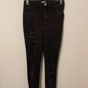 Love fire distressed ripped Black denim size 5